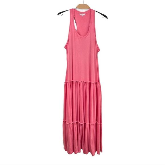SUNDRY Pink Tiered Sleeveless Maxi Dress Size 3 (Large) - Picture 2 of 5